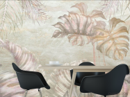 Фотошпалери рожеві тропічні листя - 1