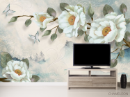 Фотообои Цветы на бирюзовом фоне - 2