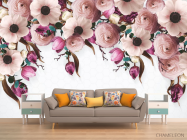 Фотообои Розовый микс из цветов - 1