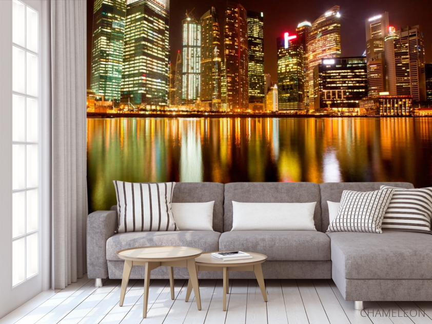 Фотообои Дома,блики, вода - 3