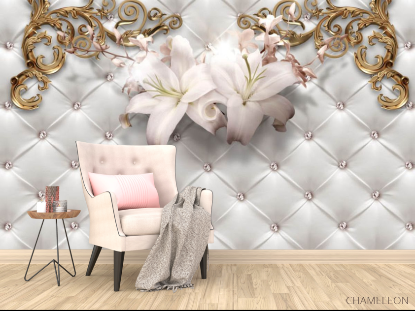 Фотообои Лилии на фоне стяжки - 4