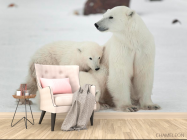 Фотообои Семья белых медведей - 4