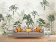 Фотообои Тропические пальмы в тумане. - 1