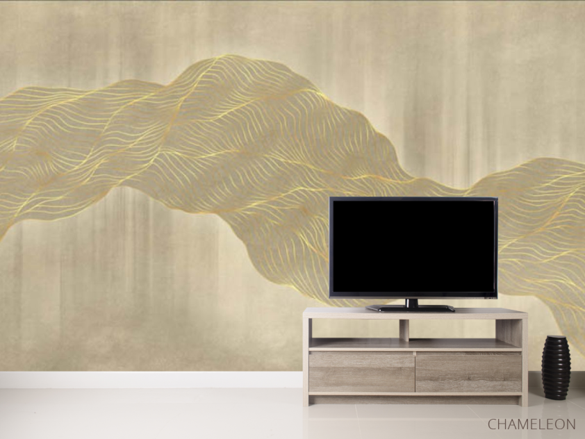 Фотообои Абстрактные волны золотые - 2