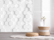 Фотошпалери білі 3Д стільники - 2