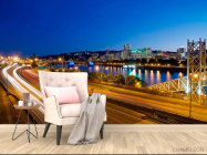 Фотообои Ночная яркая дорога - 4