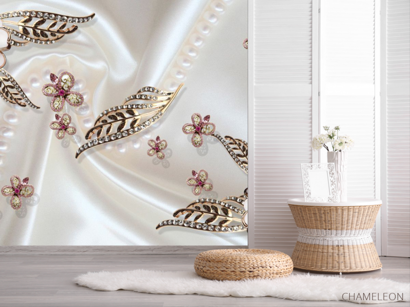 Фотошпалери Брошки з золотими листочками - 2