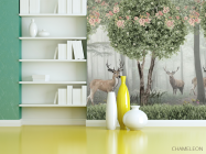 Фотошпалери Олені в зеленому лісі - 3