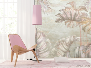 Фотошпалери рожеві тропічні листя - 4