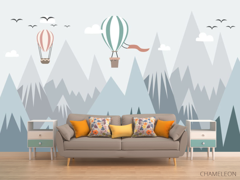 Фотообои Синие горы и шары - 1