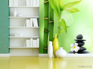 Фотошпалери бамбук в воді - 3