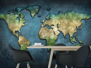 Фотошпалери Карта світу в синіх тонах - 1