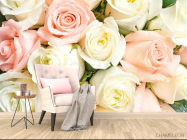 Фотообои Белые и кремовые розы - 4