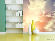 Фотошпалери синьо-помаранчеве небо з хмарами - 3