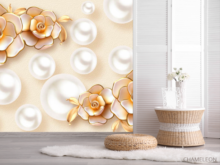 Фотошпалери сучасні 3D Стерео квіти - 2