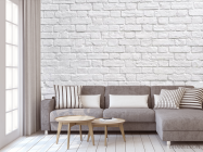 Фотообои белая кирпичная стена - 3