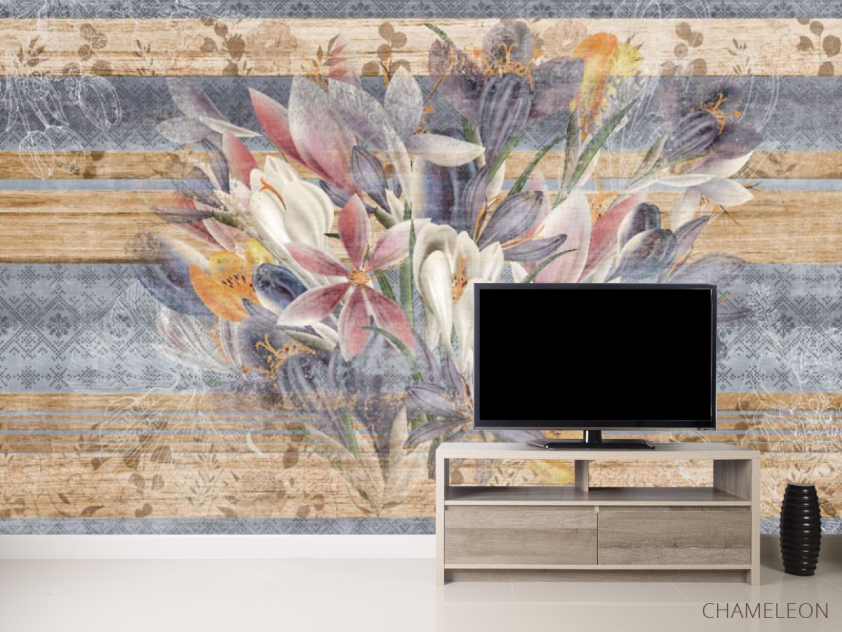 Фотообои Крокус на геометрическом фоне - 2