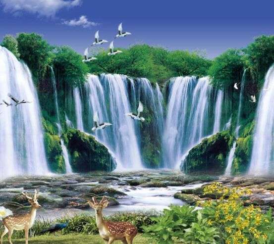 Фотошпалери Мальовничий водоспад 22168