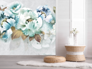 Фотошпалери блакитні 3Д квіти - 2