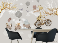 Фотошпалери Лисички на воздушных шариках - 1