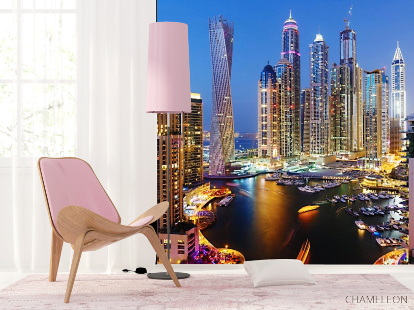 Фотошпалери незвичайні будівлі вечірнє місто - 4