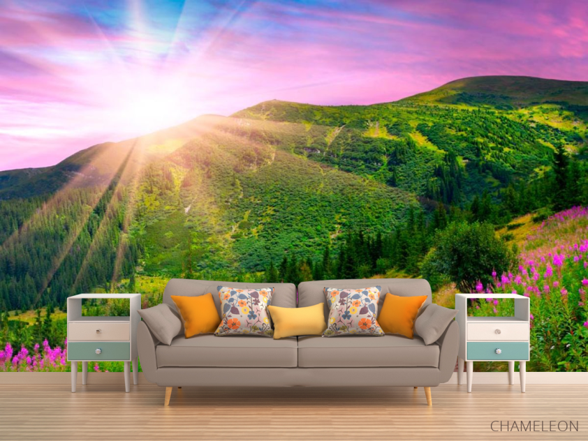 Фотообои Спуск, гора, зелень - 1