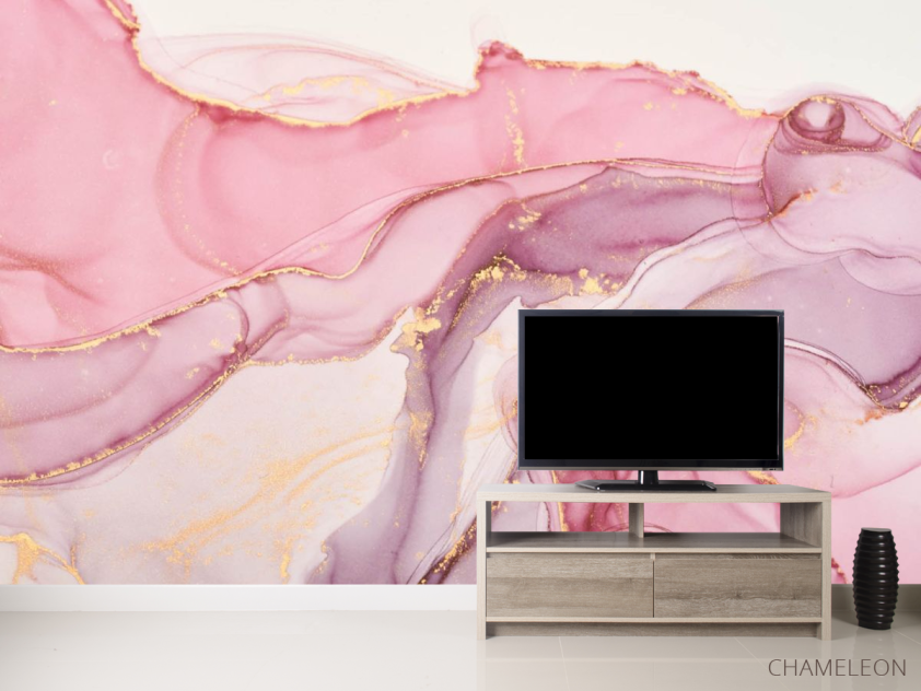 Фотообои Розовый Fluid art - 2