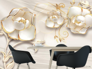 Фотошпалери Білі квіти 3d - 1