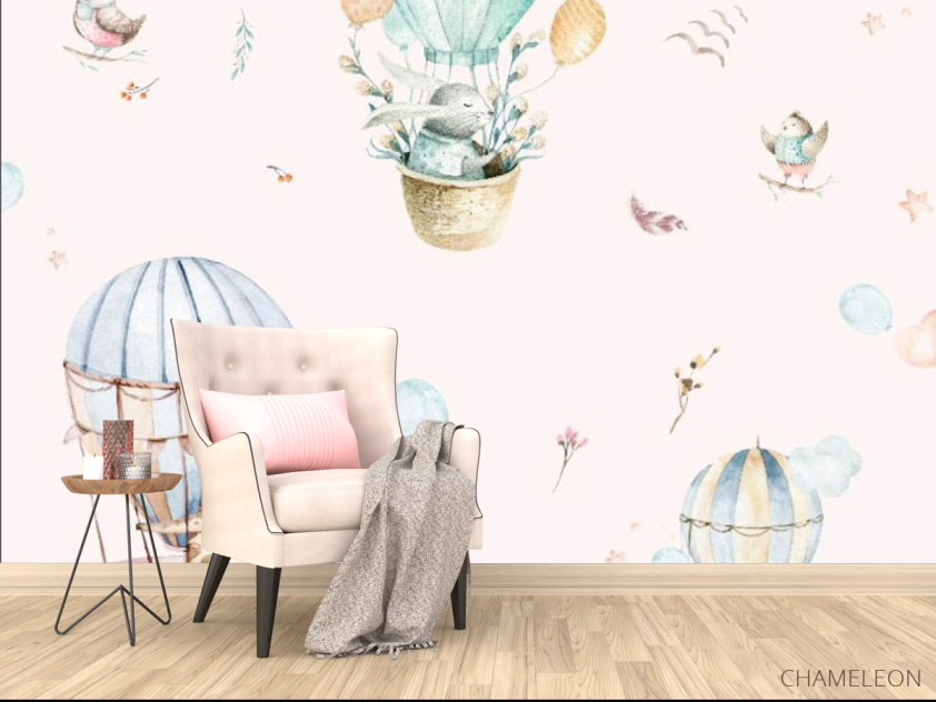 Фотообои Животные в воздушном шарике патерн - 4