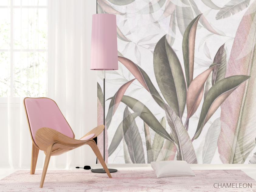 Фотошпалери Тропічні листя в рожевому відтінку - 4