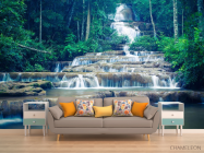 Фотообои ступенчатый водопад в лесу - 1