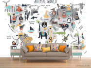 Фотообои Карта детская с животными - 1