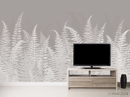 Фотообои Листья папоротника серые - 2