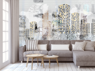 Фотообои Город рисованный - 3