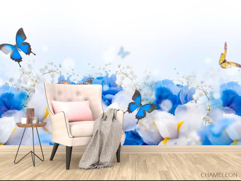 Фотообои Цветы с бабочками - 4