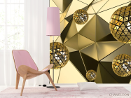 Фотошпалери Золоті сфери 3д - 4