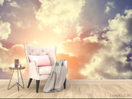 Фотообои сине-оранжевое небо с облаками - 4