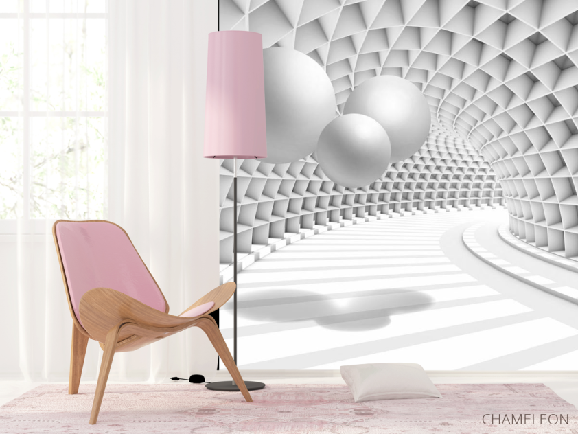 3д фотообои Тоннель с шарами - 4