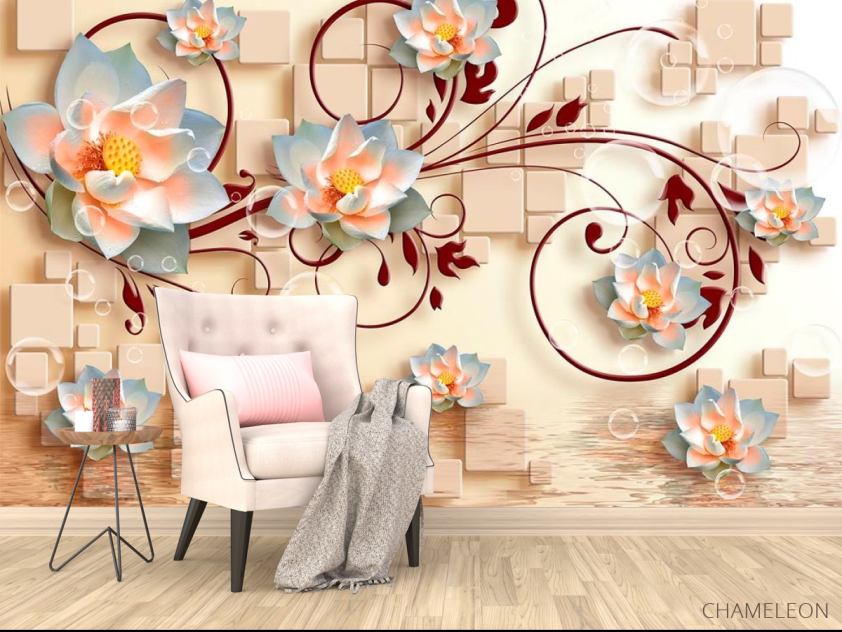 Фотообои 3д цветы и фигуры - 4