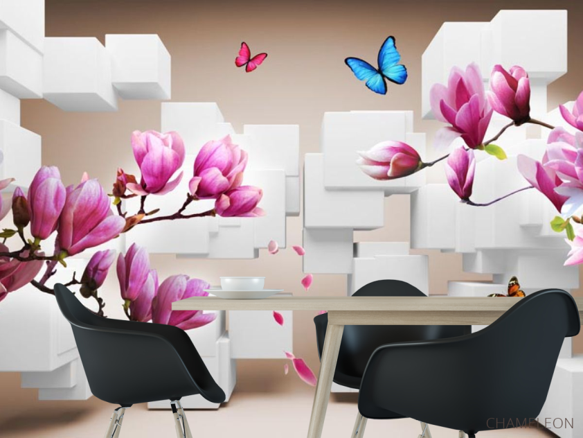 Фотошпалери 3д магнолія - 1