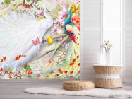 Фотошпалери Два шикарних павича в японському стилі - 2