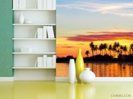 Фотошпалери пальми і захід сонця над морем - 3
