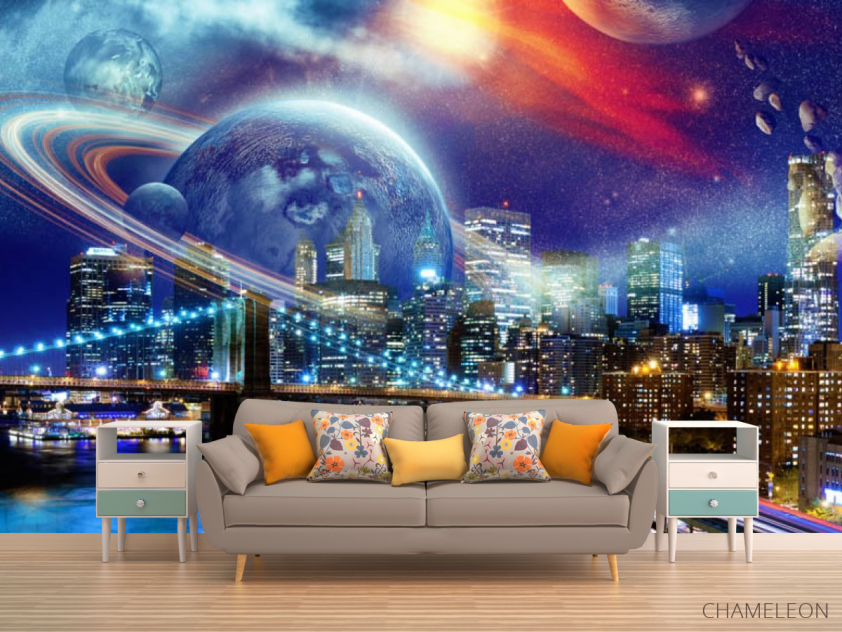 Фотообои Город и космос - 1