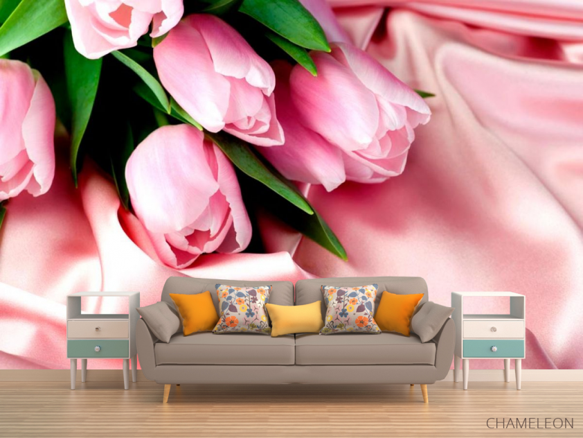 Фотообои Розовые тюльпаны - 1