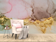 Фотообои Цветной флюид с золотом - 4