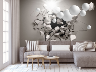 Фотообои 3д стена с шарами - 3