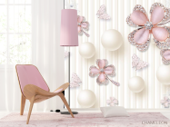 Фотошпалери рожеві брошки - 4