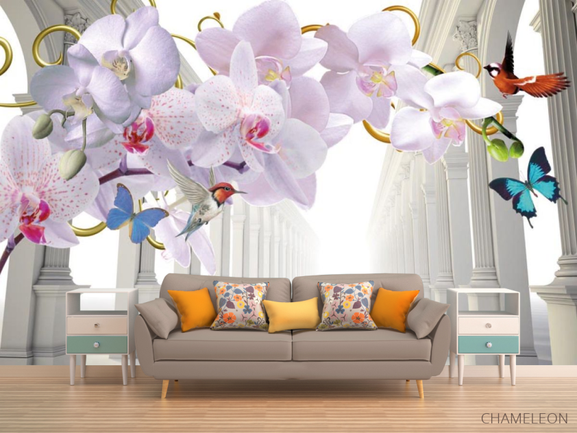 Фотообои 3d орхидея и корридор - 1