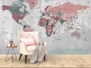 Фотообои Карта на бетоне - 4