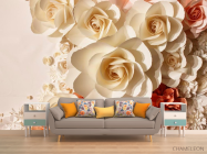 Фотообои 3D  бумажные розы - 1